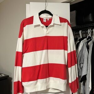 Aritzia Bold Red and White Striped Sweater